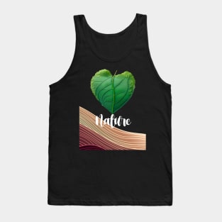 Love Nature No. 3: Green Valentine's Day on a Dark Background Tank Top